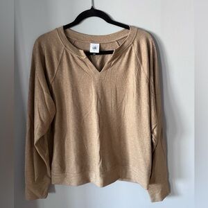 CAbi Tan V-Neck Top
